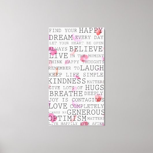 Blindfarbenblätter für die Rose inspirierender Wör Leinwanddruck (Vorderseite)