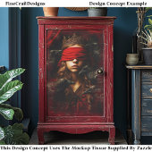 Blindfolded Gothic Queen of Ravens FC5L Decoupage Seidenpapier