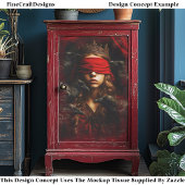 Blindfolded Gothic Queen of Ravens FC5R Decoupage Seidenpapier