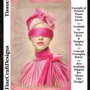 Blindfolded Woman, Pink Scarf DH9R Decoupage Seidenpapier