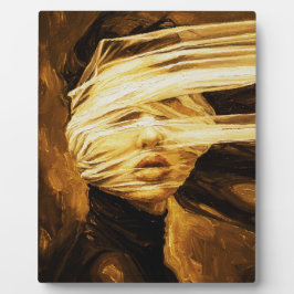 Blindfolded Woman – Surreal Oil Art Fotoplatte