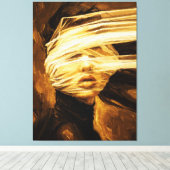 Blindfolded Woman – Surreal Oil Art Leinwanddruck (Insitu (Holzboden))