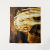 Blindfolded Woman – Surreal Oil Art Wandteppich (Vorderseite)