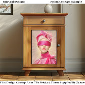 Blindgefaltete Frau, rosa Skarabäerin DH9R Decoupa Seidenpapier