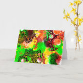 Blindkarte | Digital Pour Painting Fluid Art Karte (Gelbe Blume)