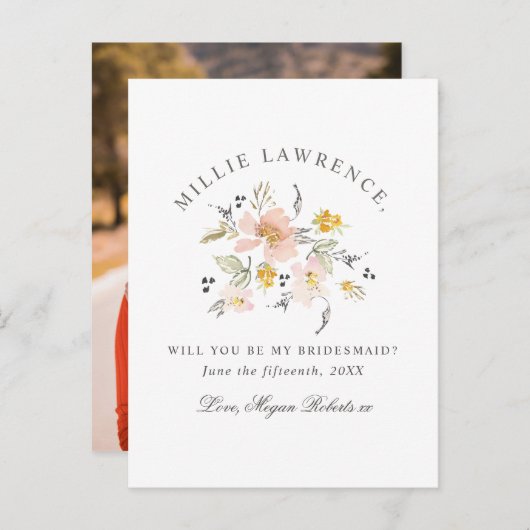 Blindpink-Blüte wird mein Foto sein Einladungspostkarte (Vorne/Hinten)