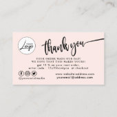 Blindpink Business Order Danke Business Card Visitenkarte (Rückseite)