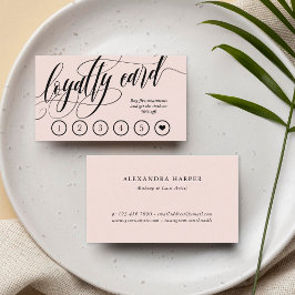 Blindpink Calligraphy Loyalty Punch Card Treuekarte