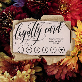 Blindpink Calligraphy Loyalty Punch Card Treuekarte