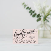 Blindpink Calligraphy Loyalty Punch Card Treuekarte (Stehend Vorderseite)
