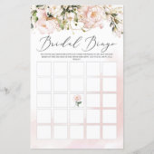 Blindpink Floral Boho Brautparty Bingo Game (Vorderseite)