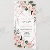 Blindpink Floral Quinceanera Programm (Vorne/Hinten)