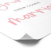 Blindpink Floral Wasserfarbe Bridal Brunch Zeichen Poster (Ecke)