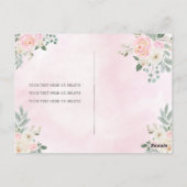 Blindpink Gold Floral Princess Tiara Quinceañera Postkarte (Rückseite)