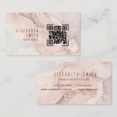 Blindpink Gold QR Code Agate Visitenkarte (Vorne/Hinten)