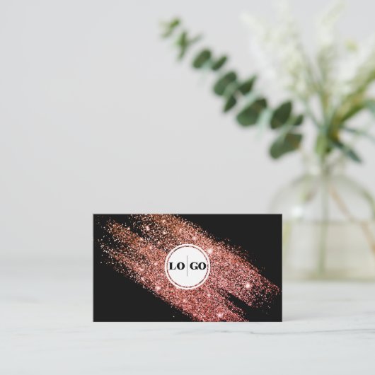 Blindpink Moderne Black Business Card Visitenkarte (Stehend Vorderseite)