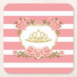 Blindpink-Princess-Party Rechteckiger Pappuntersetzer