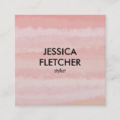 Blindpinke Aquarellfarben Soziale Medien Minimalis Quadratische Visitenkarte (Vorderseite)