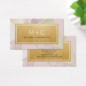 Blindpinke Farbblock Monogram-Visitenkarte (Schreibtisch)