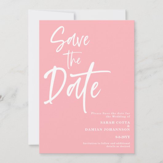 Blindpinke Save the Date Einladung (Vorderseite)