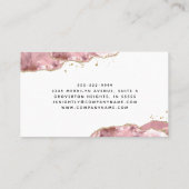 Blindrosa Agate Script Monogram Gold Glitzer Visitenkarte (Rückseite)