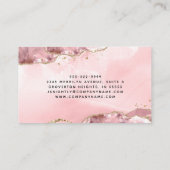 Blindrosa Agate Script Monogram Gold Glitzer Visitenkarte (Rückseite)