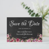 Blindrosa Blumenkhalkartonkarte Save the Date (Stehend Vorderseite)