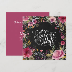 Blindrosa Blumenkhalkartonkarte Save the Date Einladung