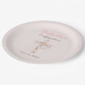 Blindrosa Blumenkreuz Girl-Bestätigung Pappteller (Schrägansicht)