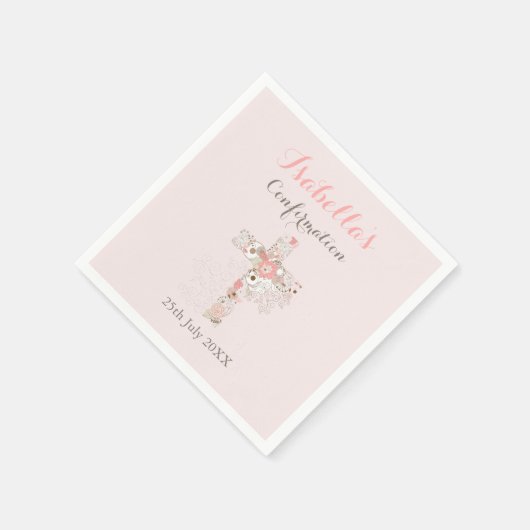 Blindrosa Blumenkreuz Girl-Bestätigung Serviette (Ecke)
