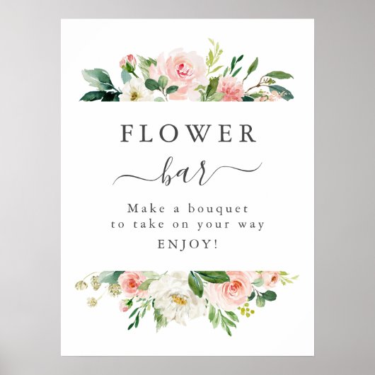 Blindrosa Blütenblütenzeichen Bar Poster (Vorne)