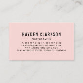 Blindrosa Farbblock Moderne Visitenkarte (Rückseite)