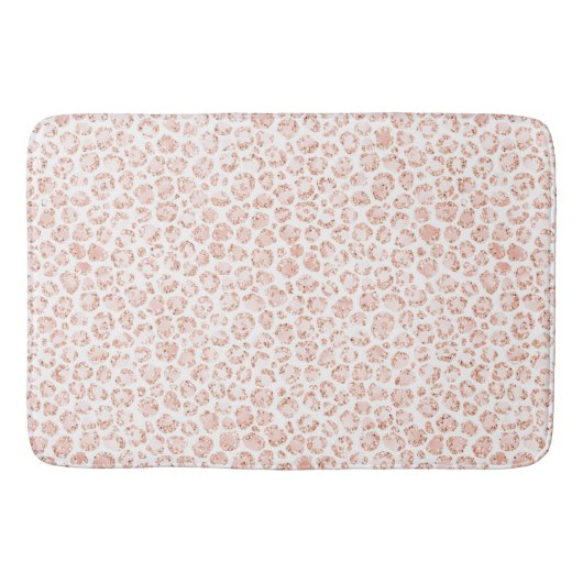 Blindrosa Glitzer Leopard drucken Badematte (Vorderseite)