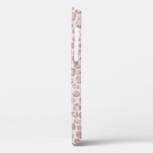 Blindrosa Glitzer Leopard drucken Case-Mate iPhone Hülle (Rückseite / Links)