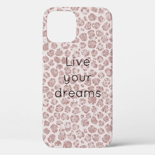 Blindrosa Glitzer Leopard drucken Case-Mate iPhone Hülle (Rückseite)