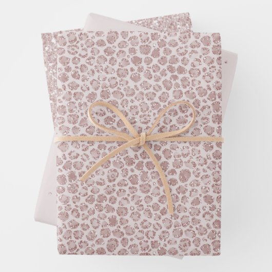 Blindrosa Glitzer Leopard drucken       Geschenkpapier Set (Beispiel)
