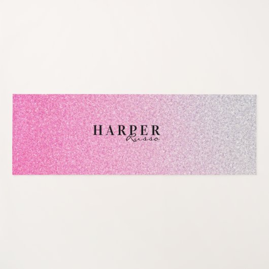 Blindrosa Glitzer Persönliches Zeichen Yogamatte (Vorderseite (Horizontal))