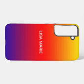 Blindstreifen Gelb Orange Red Blue Name Samsung Galaxy Hülle (Rückseite (Horizontal))
