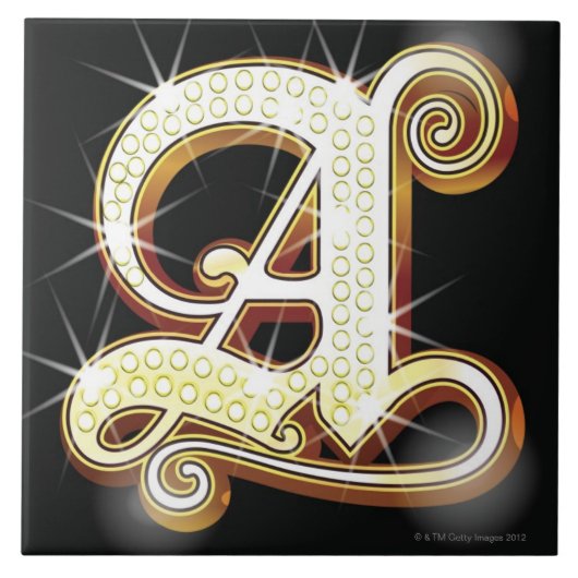 Bling Alphabet A Fliese (Vorderseite)