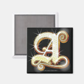 Bling alphabet A Magnet (Vorderseite/Rückseite)
