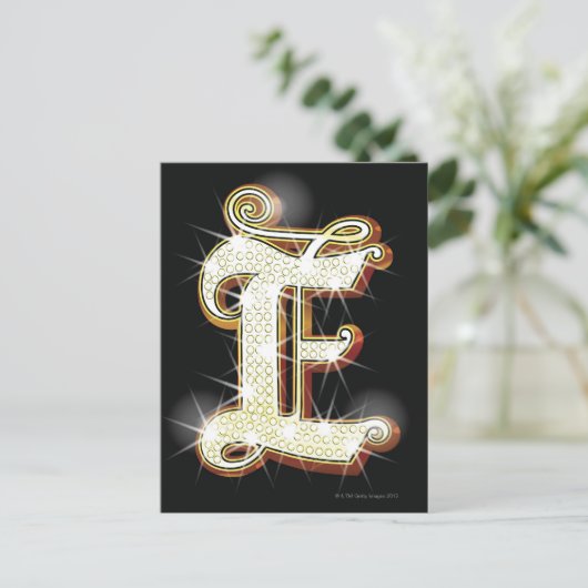 Bling alphabet E Postkarte (Stehend Vorderseite)