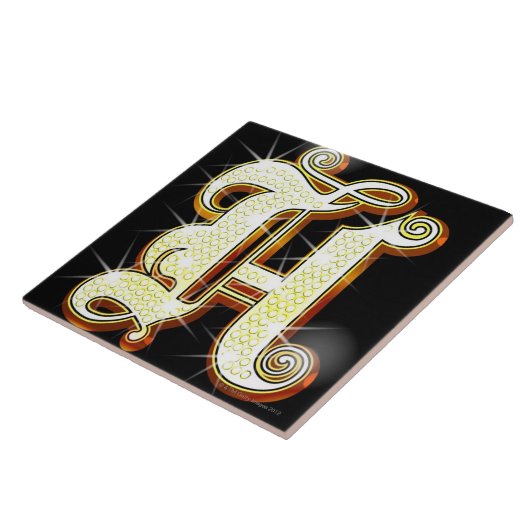 Bling Alphabet H Fliese (Seite)