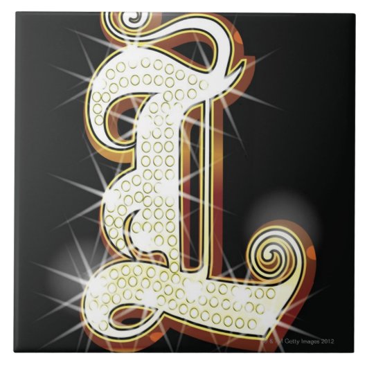 Bling Alphabet L Fliese (Vorderseite)