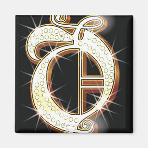 Bling Alphabet O Magnet