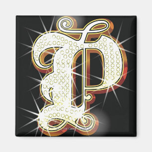 Bling Alphabet P Magnet