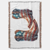 Bling American Flag Cowboy Boots Decke (Vorderseite Vertikal)