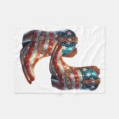 Bling American Flag Cowboy Boots Fleecedecke (Vorderseite (Horizontal))
