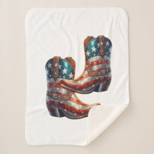 Bling American Flag Cowboy Boots Sherpadecke