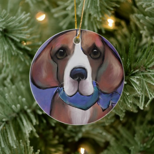 Bling-Beagle Keramik Ornament (Baum)