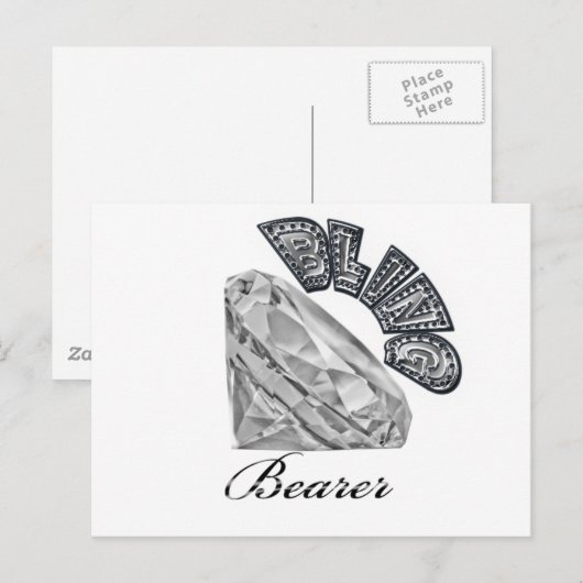 Bling Bearer Wedding Postkarte (Vorne/Hinten)